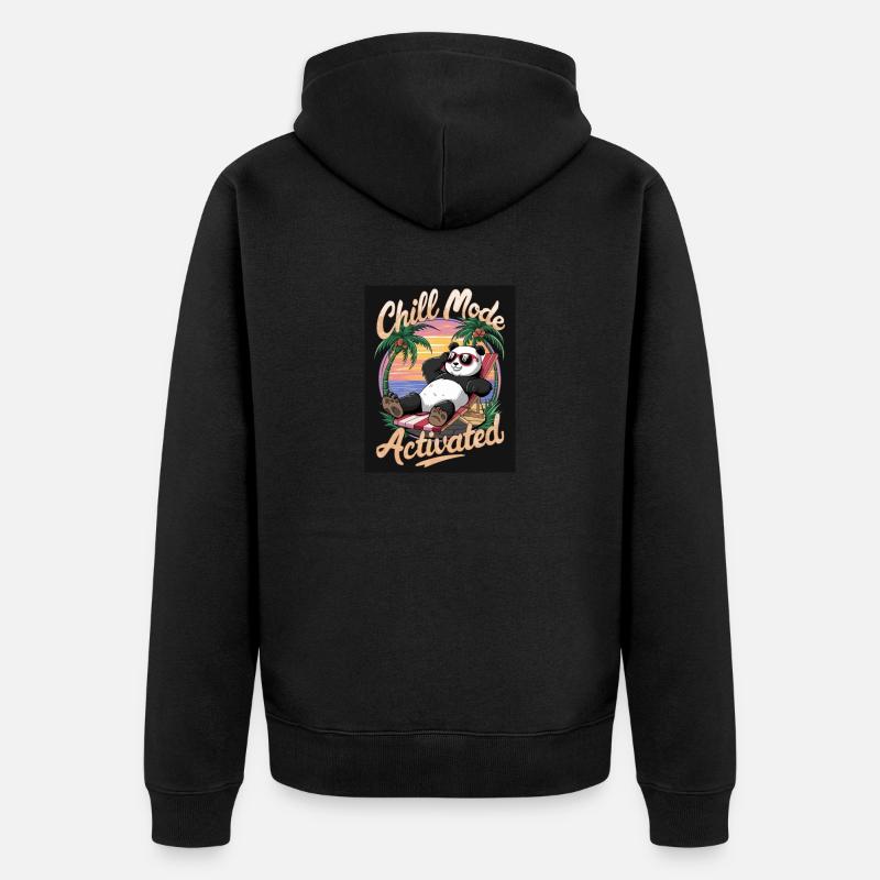 CHILL MODE ACTIVATED - Unisex Premium Bio Zip Hoodie - Schwarz