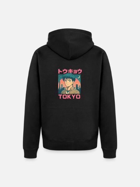 Tokyo Boy – Manga Style - Veste à capuche bio Premium Unisexe - noir