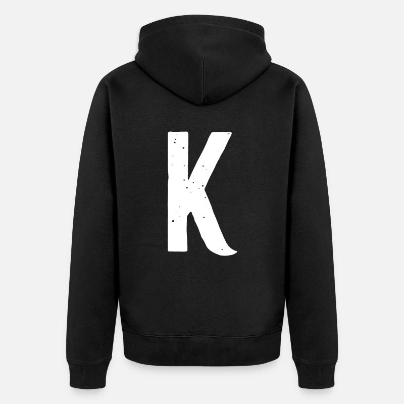 Lettre K - Veste à capuche bio Premium Unisexe - noir