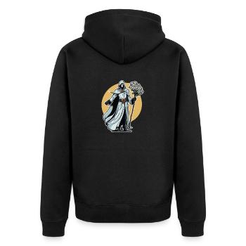 Illustration de fleurs de la Faucheuse - Veste à capuche bio Premium Unisexe - noir - Dos - Nico (187cm)