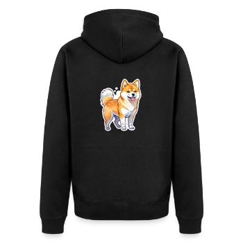 Aquarelles Shiba Inu - Veste à capuche bio Premium Unisexe - noir - Dos - Nico (187cm)