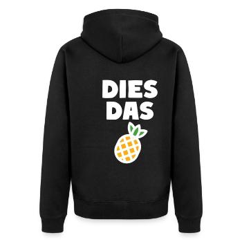 Dies Das Ananas - Unisex Premium Bio Zip Hoodie - Schwarz - Hinten - Nico (187cm)