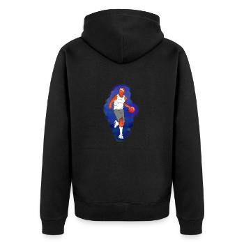 Basketballer, Basketball, Sport - Unisex Premium Bio Zip Hoodie - Schwarz - Hinten - Nico (187cm)