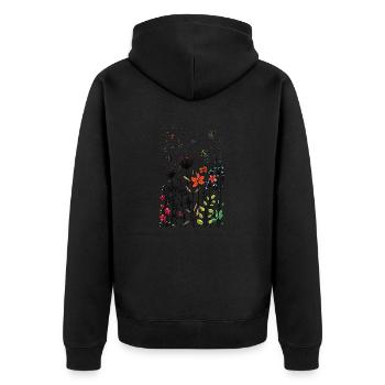 Fleurs - Veste à capuche bio Premium Unisexe - noir - Dos - Nico (187cm)