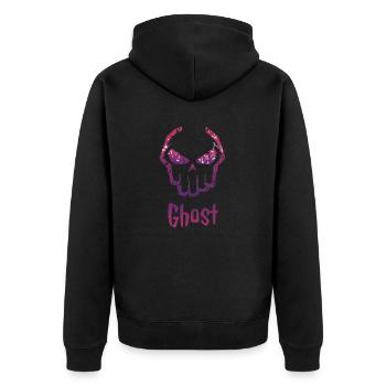 Ghost funny desgin tishirt - Unisex Premium Organic Zip Hoodie - black - Back - Nico (187cm)