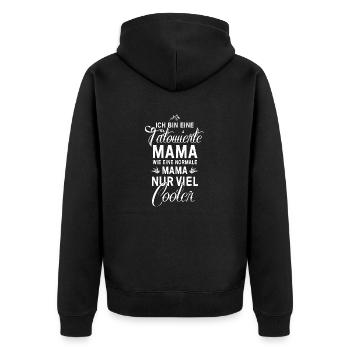 Tätowierte Mama - Unisex Premium Bio Zip Hoodie - Schwarz - Hinten - Nico (187cm)
