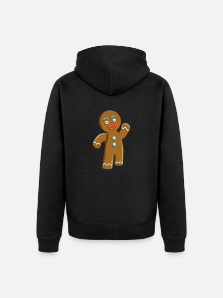Süsser Lebkuchenmann - Unisex Premium Bio Zip Hoodie - Schwarz