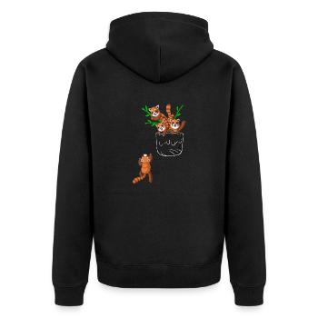 Tasche des roten Pandas - Unisex Premium Bio Zip Hoodie - Schwarz - Hinten - Nico (187cm)