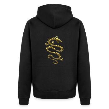 Drachen Fantasy Drachen Geist Reptilien Bestien - Unisex Premium Bio Zip Hoodie - Schwarz - Hinten - Nico (187cm)