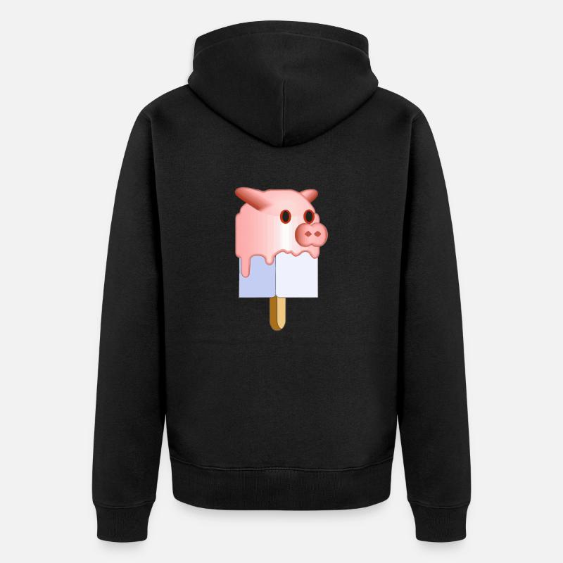 Popsicles visage de porc - Veste à capuche bio Premium Unisexe - noir