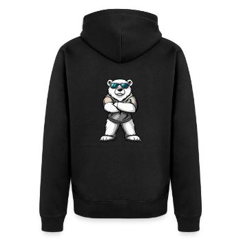 Polar Bear Comic - Unisex Premium Organic Zip Hoodie - black - Back - Nico (187cm)