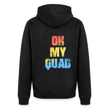 Oh My Quad ATV Slogan für Quad-Fahrer - Unisex Premium Bio Zip Hoodie - Schwarz - Hinten - Nico (187cm)
