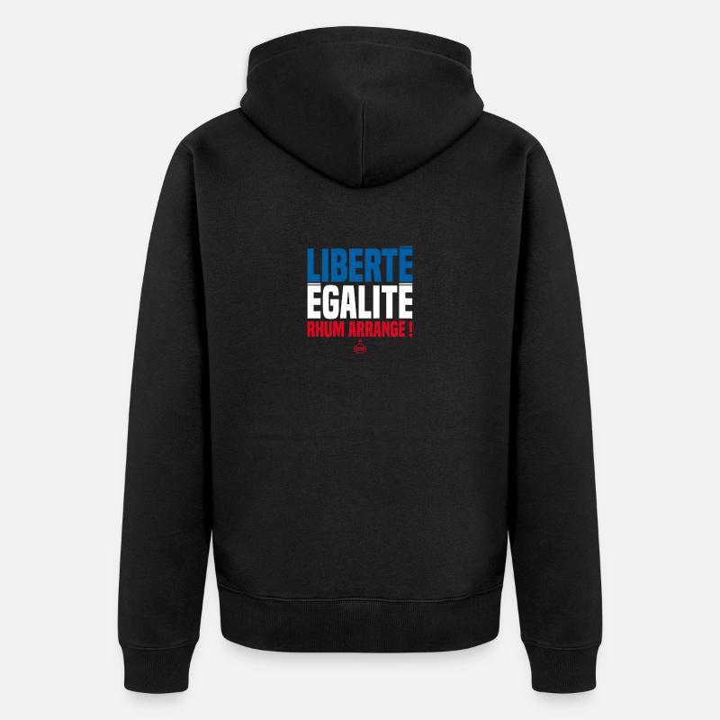 LIBERTY EQUALITY RUM ARRANGIERT! Rumtrinker - Unisex Premium Bio Zip Hoodie - Schwarz