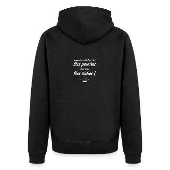 Les pauvres et les riches replique culte - Veste à capuche bio Premium Unisexe - noir - Dos - Nico (187cm)