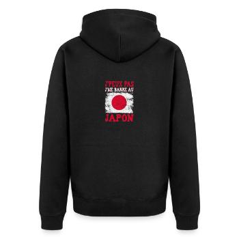 I can't go to Japan - Unisex Premium Organic Zip Hoodie - black - Back - Nico (187cm)