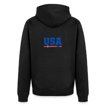 USA drapeau et emblème des Etats unis. Supporters - Veste à capuche bio Premium Unisexe - noir - Dos - Nico (187cm)