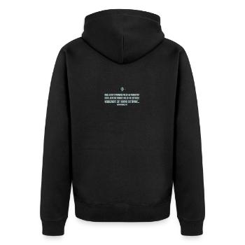 Aber ich erlaube dir nicht, mich zu grüßen. Nachbildung - Unisex Premium Bio Zip Hoodie - Schwarz - Hinten - Nico (187cm)