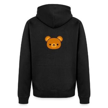 teddy - Unisex Premium Organic Zip Hoodie - black - Back - Nico (187cm)