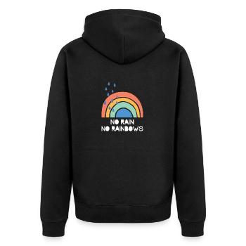 Pas de pluie Pas d’arcs-en-ciel - Veste à capuche bio Premium Unisexe - noir - Dos - Nico (187cm)