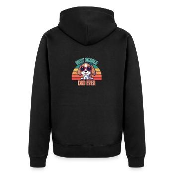 best beagle dad ever - Unisex Premium Organic Zip Hoodie - black - Back - Nico (187cm)