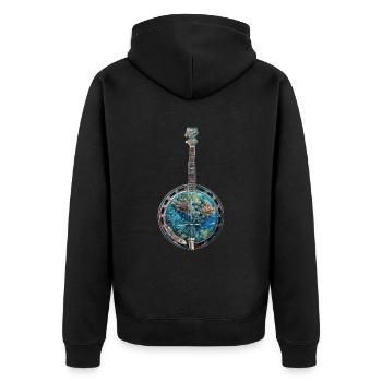 Fish Banjo - Unisex Premium Organic Zip Hoodie - black - Back - Nico (187cm)