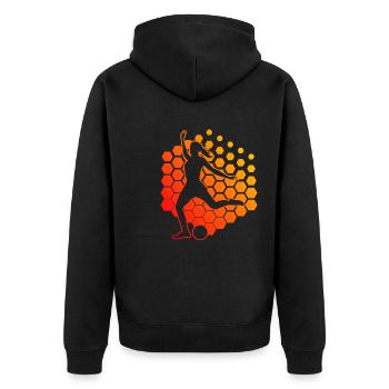 Fussballer Herren Fussballspieler Fussball - Unisex Premium Bio Zip Hoodie - Schwarz - Hinten - Nico (187cm)