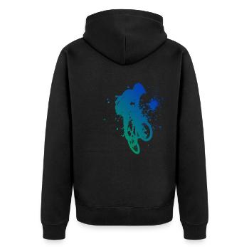 cyclisme BMX vélo femmes bmx hommes bmx garçons - Veste à capuche bio Premium Unisexe - noir - Dos - Nico (187cm)