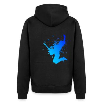 Egitarre Gitarrenspieler E-gitarre Guitar - Unisex Premium Bio Zip Hoodie - Schwarz - Hinten - Nico (187cm)
