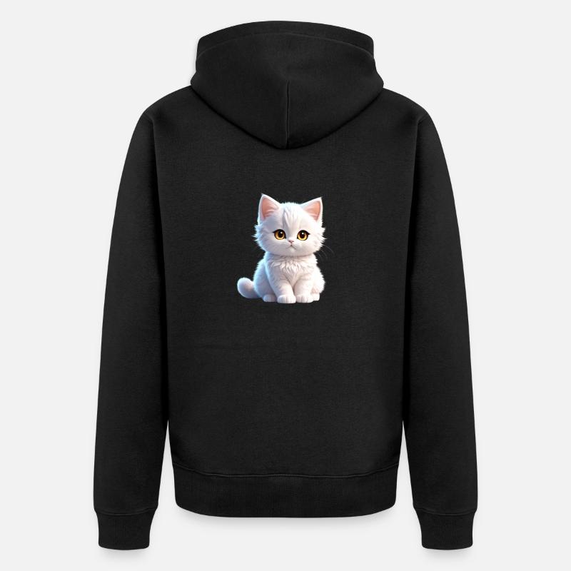 Mignon minou blanc - Veste à capuche bio Premium Unisexe - noir
