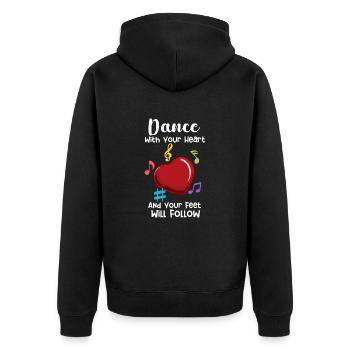 Tanzende Tanztänzerin - Unisex Premium Bio Zip Hoodie - Schwarz - Hinten - Nico (187cm)