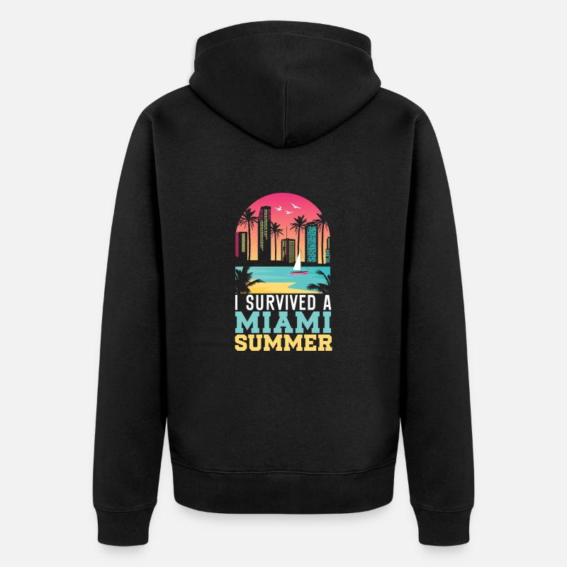 États-Unis États-Unis État d’Amérique Miami - Veste à capuche bio Premium Unisexe - noir