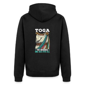 Toga de fête costumée grecque - Veste à capuche bio Premium Unisexe - noir - Dos - Nico (187cm)