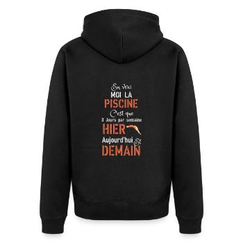 En vrai moi la piscine hier aujourd hui demain - Veste à capuche bio Premium Unisexe - noir - Dos - Nico (187cm)