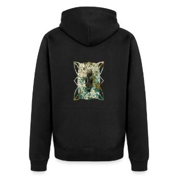 African Masks (2) - Unisex Premium Organic Zip Hoodie - black - Back - Nico (187cm)