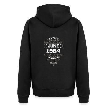 Les Legendes sont nees en Juin 1984 40th Birthday - Veste à capuche bio Premium Unisexe - noir - Dos - Nico (187cm)