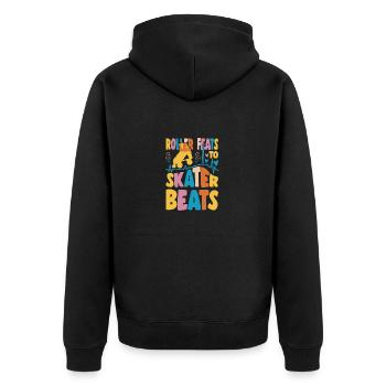 Rollerskater Party Feats To Skater Beats Gift Idea - Unisex Premium Bio Zip Hoodie - Schwarz - Hinten - Nico (187cm)