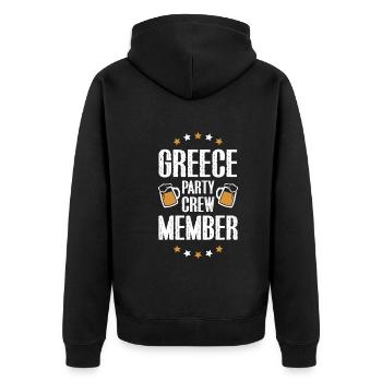 Greece Party Crew - Unisex Premium Organic Zip Hoodie - black - Back - Nico (187cm)