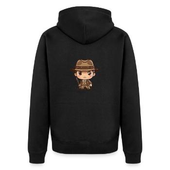 archaeologist - Unisex Premium Organic Zip Hoodie - black - Back - Nico (187cm)