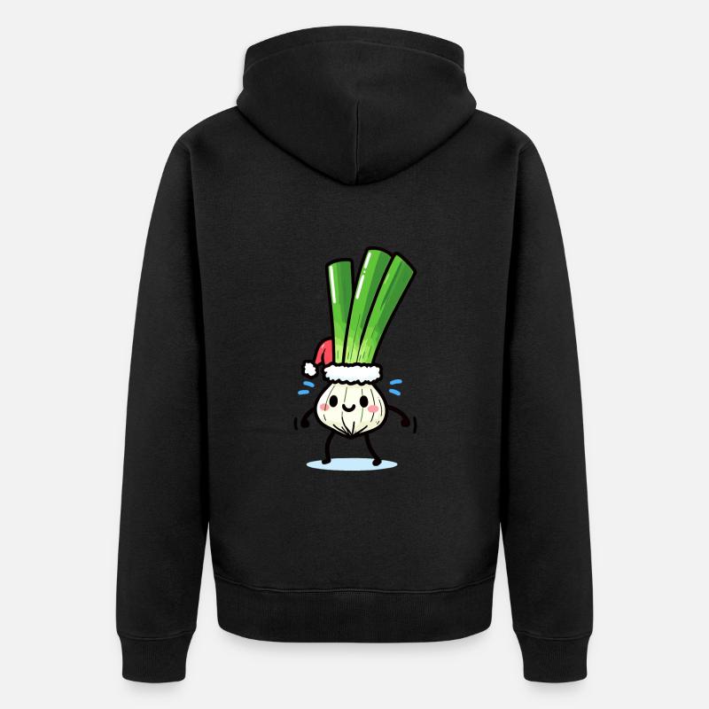 Saint-Nicolas mignon oignon de printemps - Veste à capuche bio Premium Unisexe - noir