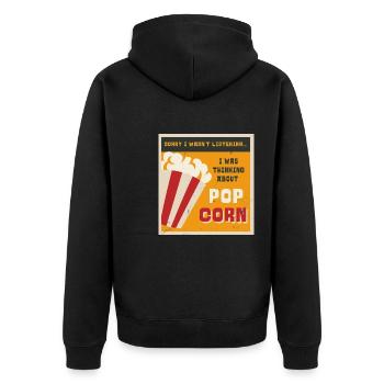 Manger du pop-corn Ironic Saying Corn Pop Corn - Veste à capuche bio Premium Unisexe - noir - Dos - Nico (187cm)