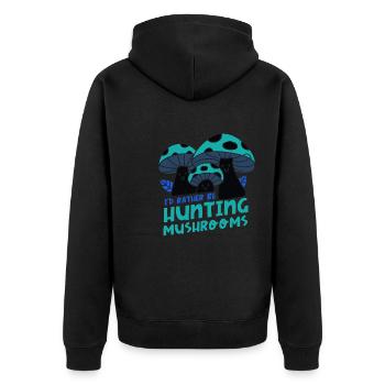 Chasse Champignons Légumes Shiitake Nature - Veste à capuche bio Premium Unisexe - noir - Dos - Nico (187cm)