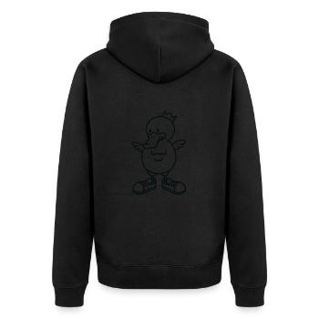 Anti-Zoo One - Unisex Premium Bio Zip Hoodie - Schwarz - Hinten - Nico (187cm)