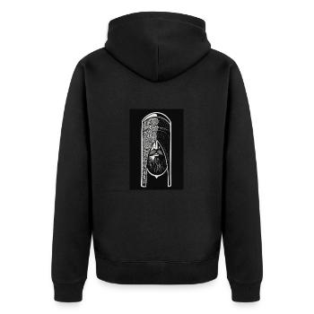 Shadow of the Highlander - Unisex Premium Organic Zip Hoodie - black - Back - Nico (187cm)