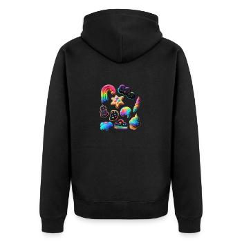 ASSORTMENT OF CAKES AND CONFECTIONERY - Unisex Premium Organic Zip Hoodie - black - Back - Nico (187cm)
