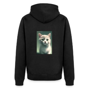 Mignon bébé chat - Veste à capuche bio Premium Unisexe - noir - Dos - Nico (187cm)