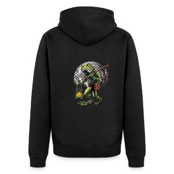 Cryptid Loveland Frogman - Unisex Premium Organic Zip Hoodie - black - Back - Nico (187cm)