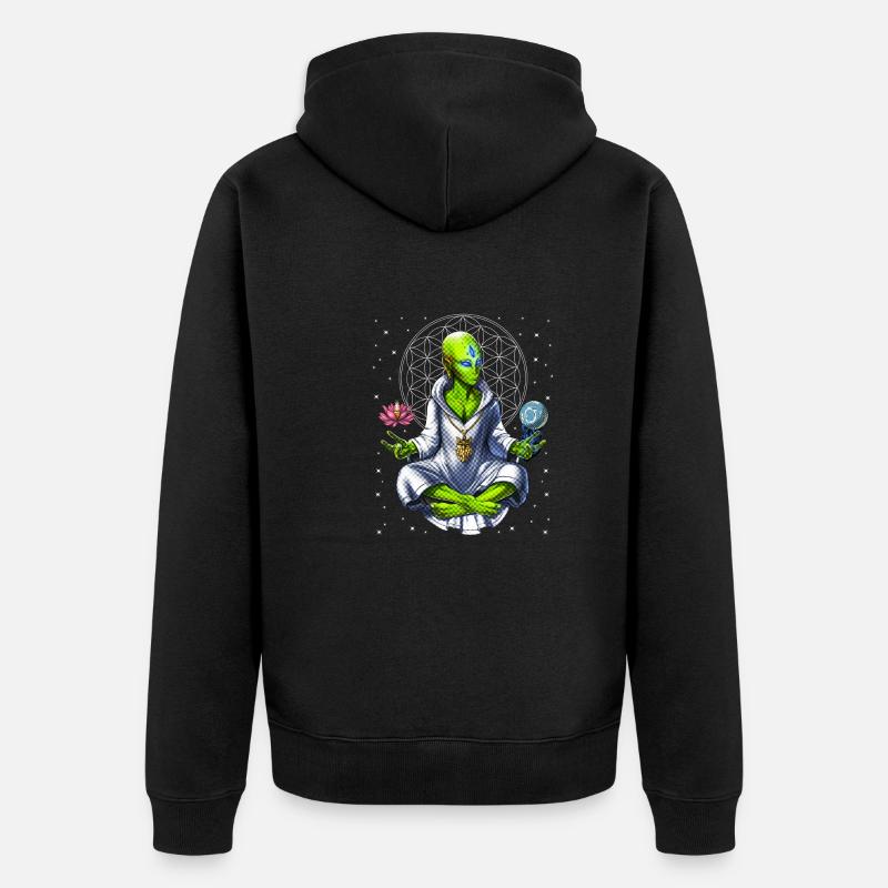 Méditation extraterrestre - Veste à capuche bio Premium Unisexe - noir