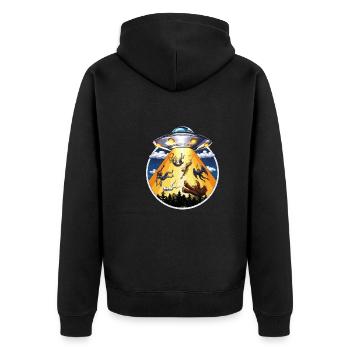 Cryptids Alien Abduction - Unisex Premium Organic Zip Hoodie - black - Back - Nico (187cm)