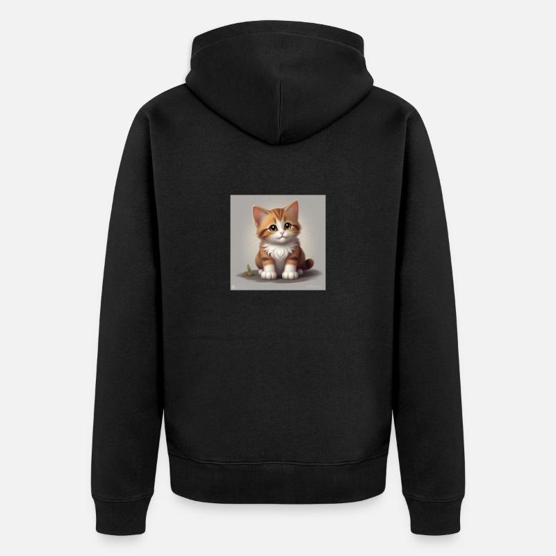 chat mignon - Veste à capuche bio Premium Unisexe - noir