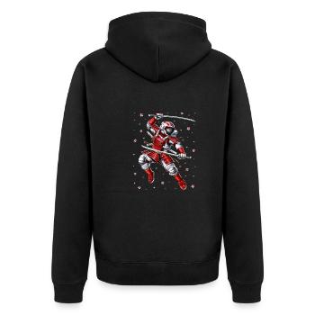 Guerrier samouraï astronaute - Veste à capuche bio Premium Unisexe - noir - Dos - Nico (187cm)